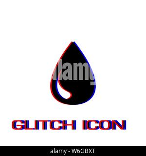 L'icône de chute à plat. Pictogramme - Simple effet glitch. Symbole d'illustration vectorielle Illustration de Vecteur