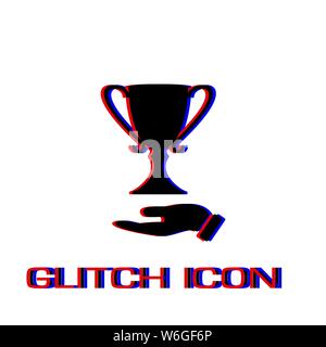 Icône trophée télévision. Pictogramme - Simple effet glitch. Symbole d'illustration vectorielle Illustration de Vecteur