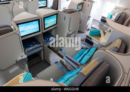 LE BOURGET PARIS - JUN 20, 2019 : avis de classe affaires de l'Airbus A3330neo avion du passager d'Air France au Bourget. Banque D'Images