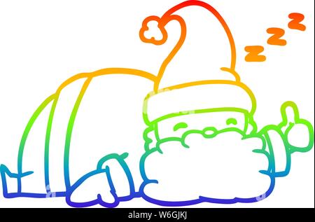 La ligne de gradient dessin d'un symbole santa giving Thumbs up Illustration de Vecteur