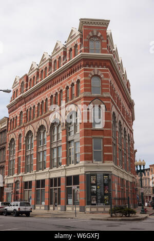 Scène de la rue Rice Building River à Troy NY Banque D'Images