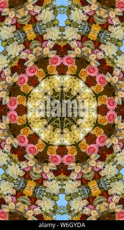 Modèle de conception verticale faite à partir de photos de fleurs de mariage à un collrful Banque D'Images