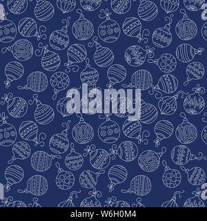 Modèle vectoriel continu avec des boules de Noël. Illustration de l'hiver pour des conceptions modernes. Illustration de Vecteur