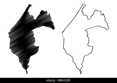 Thies région (régions du Sénégal, République du Sénégal) map vector illustration, scribble sketch carte Thies Illustration de Vecteur