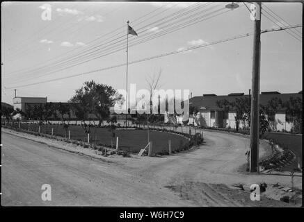 Gila River Centre de réinstallation, de rivières, de l'Arizona. Bâtiment de l'Administration du canal. Banque D'Images