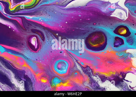 Couleurs Les couleurs néon créer un sentiment cosmique de ces peintures à l'acrylique pour fonds de couleur pour parfait. Banque D'Images