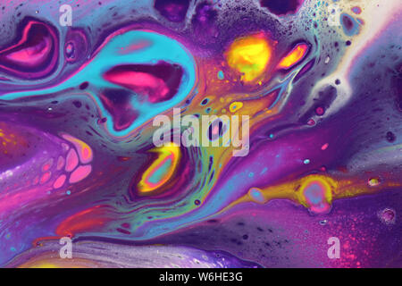 Couleurs Les couleurs néon créer un sentiment cosmique de ces peintures à l'acrylique pour fonds de couleur pour parfait. Banque D'Images