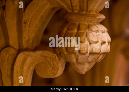 Sculptures ornées dans un temple au Fort de Jaisalmer Jaisalmer, Rajasthan, Inde, Banque D'Images