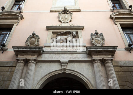 Padoue, Italie - 3 mai 2016 : Le Palazzo Bo, bâtiment historique accueil de l'Université de Padoue à partir de 1539, à Padoue, Italie Banque D'Images