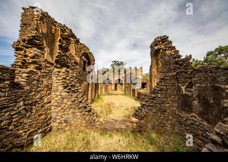 Bains turcs, Fasil Ghebbi (Royal Enclosure), Gondar, région d'Amhara, en Éthiopie Banque D'Images