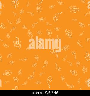 Sketch fantôme Halloween contour transparent. Ghost Halloween contour transparent dans un style dessiné à la main. Arrière-plan de la récolte d'octobre. Freehand Vector set. Vect Illustration de Vecteur