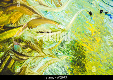 L'art abstrait peinture, peinture de fond texture close up, les coups de pinceau sur toile, l'isolement d'œuvres fragment. Banque D'Images