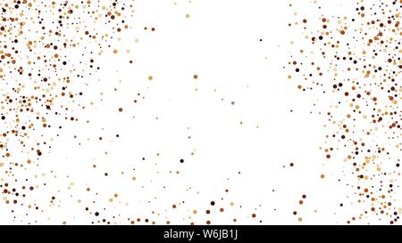 Texture Pois couleur café isolé sur fond blanc. Brown particules. Explosion de tons chocolat confettis. Illustration vectorielle, EPS 10. Illustration de Vecteur