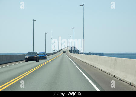 Pont de la Confédération, Î.-P.-É. - le 28 juillet 2019 : Le Pont de la Confédération qui permet au trafic de passer entre le Nouveau-Brunswick et l'Île du Prince Édouard Banque D'Images