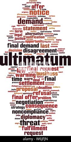 Ultimatum mot concept cloud. Collage fait de mots sur ultimatum. Vector illustration Illustration de Vecteur