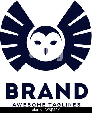 Hibou créatif fly modèle logo icône vecteur illustration design Illustration de Vecteur