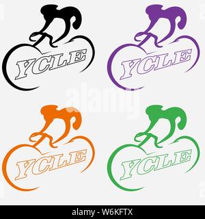 Logo minimaliste d'un cycliste résumé à l'aide de l'espace négatif Illustration de Vecteur