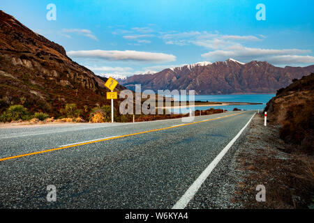 Belle vue panoramique du lac hawea nouvelle-zélande southland Banque D'Images