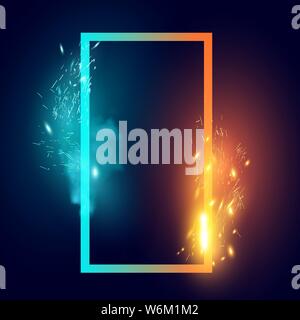 Feu et glace d'étincelles et de la fumée forme abstraite d'effet. Vector illustration Illustration de Vecteur