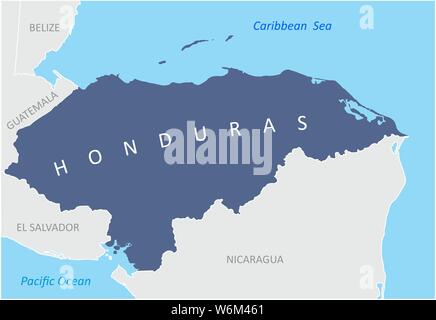 La carte de la région du Honduras en Amérique centrale Illustration de Vecteur