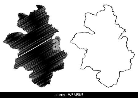 Région de Kankan (subdivisions de la Guinée, Guinée Conakry, Guinée française) map vector illustration gribouillage, croquis Kankan site Illustration de Vecteur