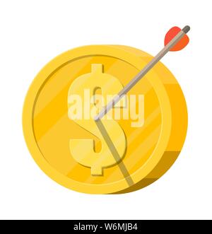 La flèche dans le coin cible. L'établissement d'objectifs. Objectif Smart. Business concept cible. La réussite et le succès. Vector illustration style de télévision Illustration de Vecteur