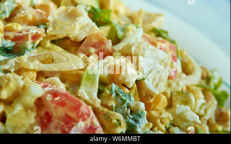 Gazpacho - Morue portoricain, Salade salade rafraîchissante composée de sel floconneux cod. Banque D'Images