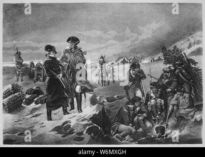 Forge-Washington Vallée & Lafayette. L'hiver 1777-78. Copie de gravure de H. B. Hall après Alonzo Chappel., 1931 - 1932 ; notes générales : utiliser la guerre et les conflits numéro 36 lors de la commande d'une reproduction ou demande d'informations sur cette image. Banque D'Images