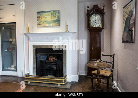 Jane Austen's ancien brique rouge accueil sur la succession, Chawton Hampshire, England, UK, elle s'y installe en 1809 pour les huit dernières années de sa vie. Banque D'Images