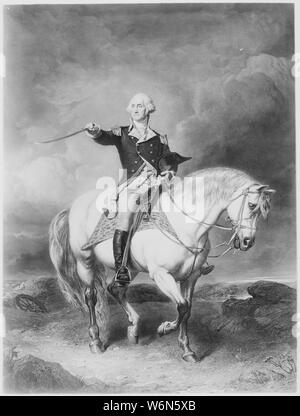 Washington reçoit un hommage sur le domaine de Trenton. 1776. Copie de l'impression par William Holl après John Faed, publié vers 1860, 1931 - 1932 ; notes générales : utiliser la guerre et les conflits numéro 69 lors de la commande d'une reproduction ou demande d'informations sur cette image. Banque D'Images