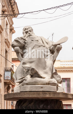 Statue de l'artiste Jean-Louis Ernest Meissonier, Figueres, Espagne, Europe Banque D'Images