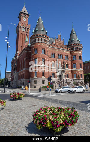 Helsingborg, Suède - 29 juin 2019 : l'hôtel de ville d'Helsingborg, Suède Banque D'Images