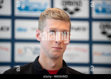 Florian WELLBROCK (SC Magdeburg). Conférences de presse DSV sur 01.08.2019 championnats de natation 2019 allemand, à partir de la 01.08. - 04.08.2019 à Berlin / Allemagne. Dans le monde d'utilisation | Banque D'Images