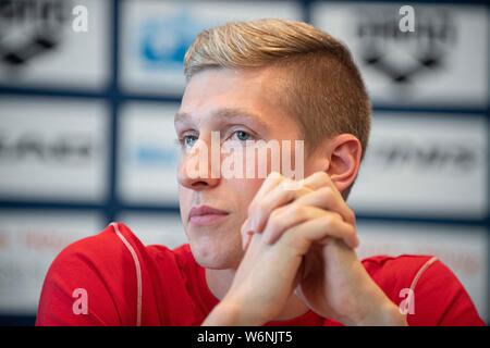 Florian WELLBROCK (SC Magdeburg). Conférences de presse DSV sur 01.08.2019 championnats de natation 2019 allemand, à partir de la 01.08. - 04.08.2019 à Berlin / Allemagne. Dans le monde d'utilisation | Banque D'Images