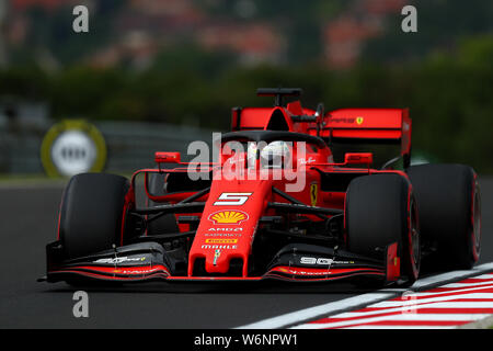 Budapest, Hongrie. 2 août 2019. # 05 Sebastian Vettel, Scuderia Ferrari. GP de Hongrie, Budapest, 2-4 août 2019 Budapest 02/08/2019 GP Hongrie Championnat de Formule 1 2019 Photo Course Federico Basile/Insidefoto insidefoto Crédit : srl/Alamy Live News Banque D'Images