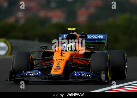 Budapest, Hongrie. 2 août 2019. # 04 Lando Norris ; McLaren Renault. GP de Hongrie, Budapest, 2-4 août 2019 Budapest 02/08/2019 GP Hongrie Championnat de Formule 1 2019 Photo Course Federico Basile/Insidefoto insidefoto Crédit : srl/Alamy Live News Banque D'Images