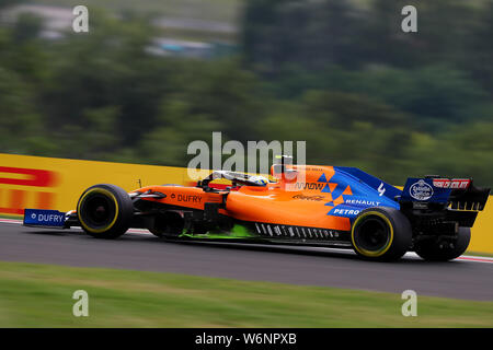 Budapest, Hongrie. 2 août 2019. # 04 Lando Norris ; McLaren Renault. GP de Hongrie, Budapest, 2-4 août 2019 Budapest 02/08/2019 GP Hongrie Championnat de Formule 1 2019 Photo Course Federico Basile/Insidefoto insidefoto Crédit : srl/Alamy Live News Banque D'Images