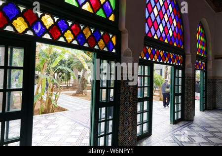 Marrakech, Maroc : 08 mars 2019 : intérieur du palais de Bahia, Marrakech, maroc, Afrique, Banque D'Images