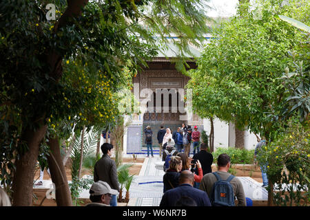 Marrakech, Maroc : 08 mars 2019 : intérieur du palais de Bahia, Marrakech, maroc, Afrique, Banque D'Images