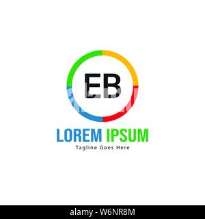 Modèle avec logo EB initiale du bâti moderne. Lettre EB minimaliste design illustration vectorielle du logo Illustration de Vecteur