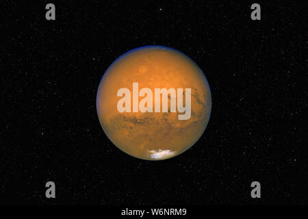 Planète Mars contre the starry sky background en système solaire, les éléments de cette image fournie par la NASA Banque D'Images