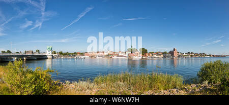 Vue panoramique de la ville de Kappeln Schlei sur inlet, Schleswig-Holstein, Allemagne Banque D'Images