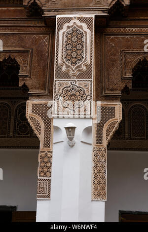 Marrakech, Maroc : 08 mars 2019 : intérieur du palais de Bahia, Marrakech, maroc, Afrique, Banque D'Images