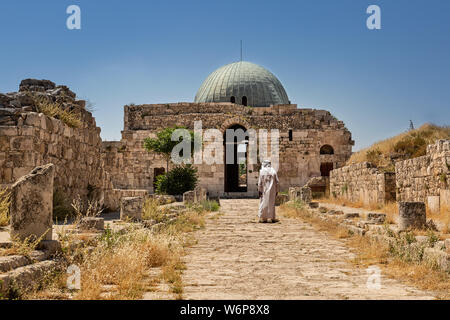 Palais omeyyade à La Citadelle d'Amman, Jordanie Banque D'Images