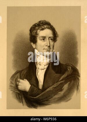 «Sir Robert Peel, Bart. Le premier ministre 1834-1835 et 1841-1846', c1820, C1880). Sir Robert Peel, 2ème Baronet (1788-1850) Homme d'État britannique et homme politique conservateur qui a servi deux fois comme Premier Ministre du Royaume-Uni, considéré comme le père de la police britannique, en tant que fondateur de la Police Metropolitian. [Blackie &AMP ; Fils, Londres, Glasgow &AMP ; Édimbourg] Banque D'Images