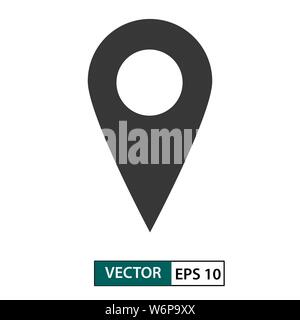 La carte, l'emplacement de la broche broche vector icône. isolé sur fond blanc. Illustration vecteur EPS 10 Illustration de Vecteur