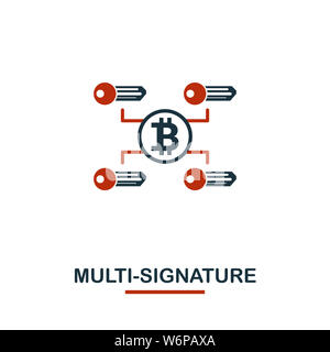 Icône de signature multiple. Design deux couleurs de la collection d'icônes de crypto-monnaie. Icône simple de pictogramme multi-signature pour la conception de sites Web, les applications Banque D'Images