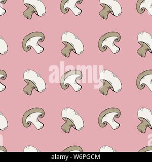 Modèle transparent avec des champignons champignons Illustration de Vecteur