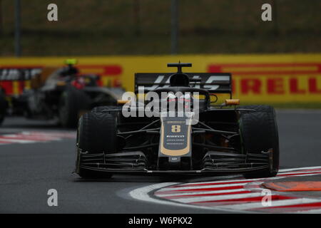 # 08 Romain Grosjean, Haas F1 Team. GP de Hongrie, Budapest, 2-4 août 2019 Banque D'Images