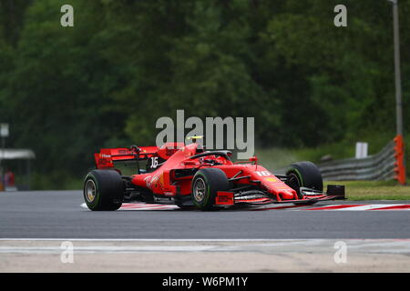 Budapest, Hongrie. 09Th Aug 2019. # 16 Charles Leclerc, Scuderia Ferrari. GP de Hongrie, Budapest, 2-4 août 2019. Agence Photo crédit : indépendante/Alamy Live News Banque D'Images